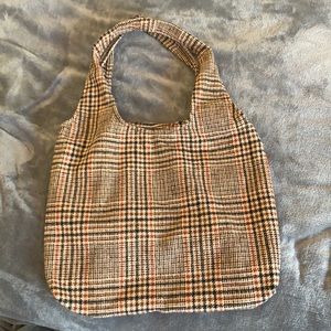 Plaid tote bag
